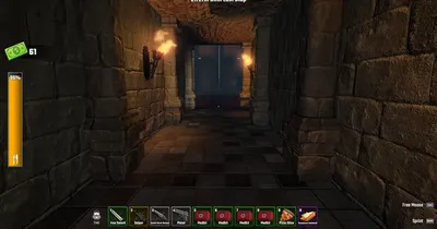 Torch-lit stone corridor leading to the Anubis boss dungeon in Last Stop Roblox